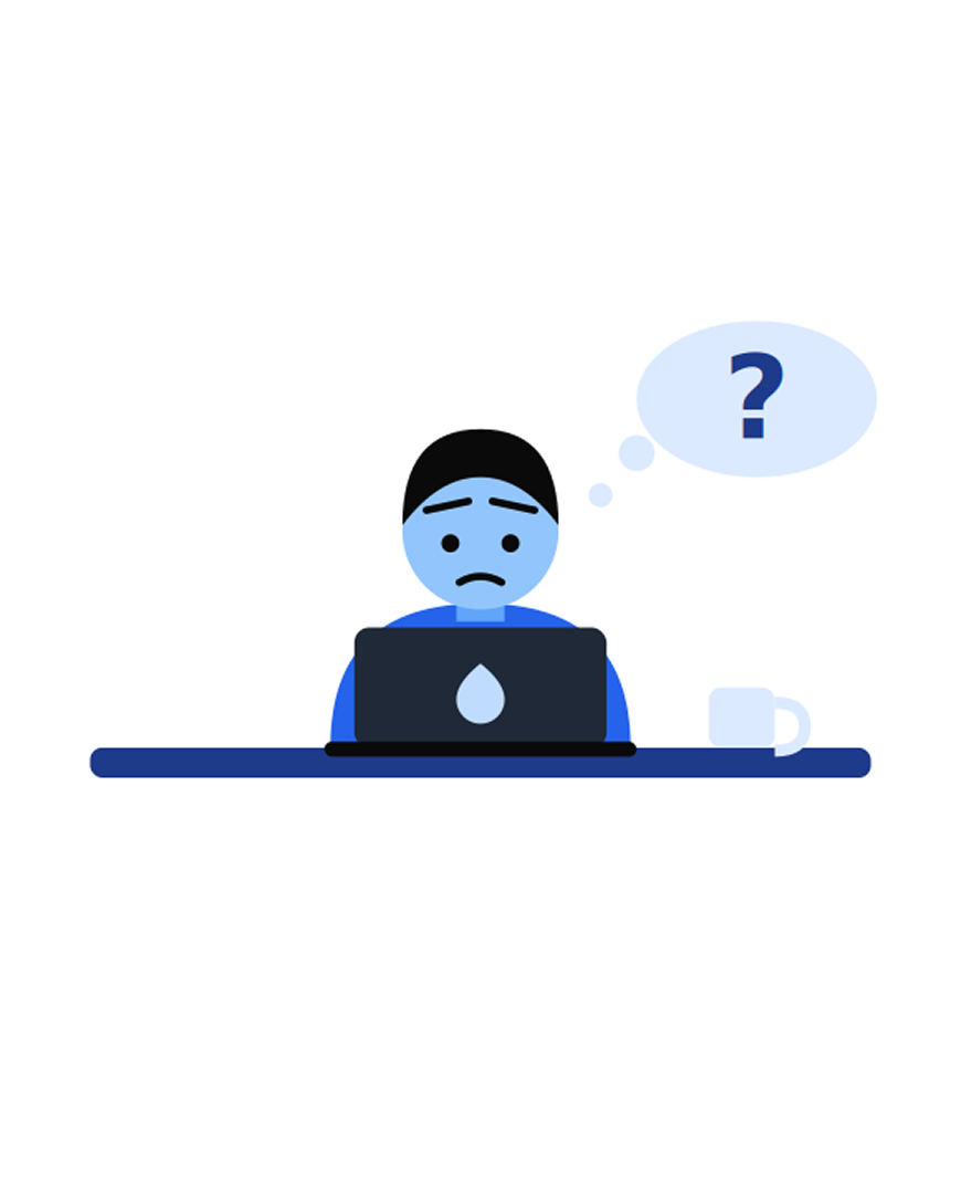 Illustration of a person at a laptop wondering where to start
