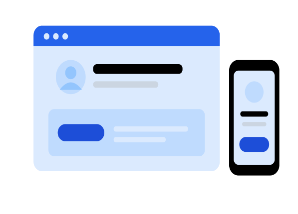 Illustration of a brand website on desktop and mobile